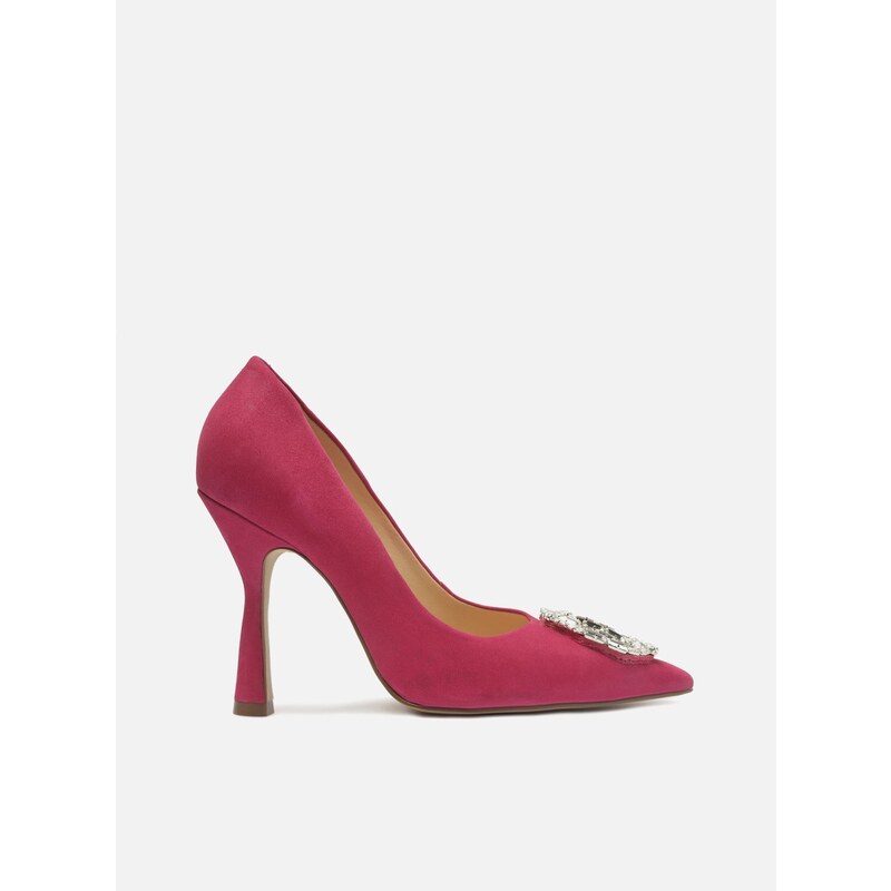 Scarpin Rosa Nobuck Bico Fino Pedraria Arezzo GLAMI .br