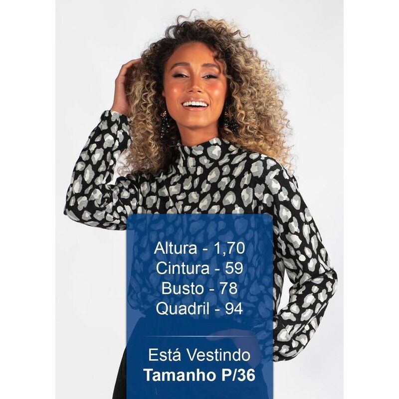 Blusa animal print online azul