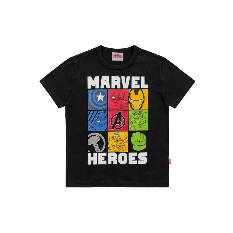Fakini Kids Camiseta Avengers Preto