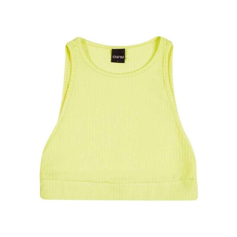 Blusa Feminina Cropped Regata Enfim 1000101043 02365-Verde-Neon