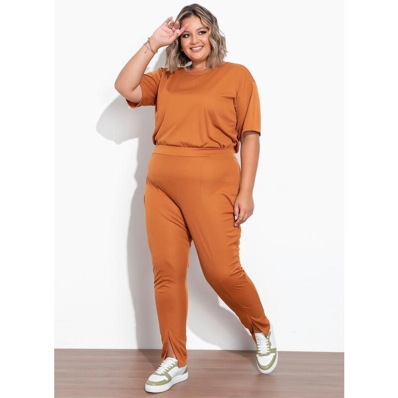 Calça caramelo 2024 plus size