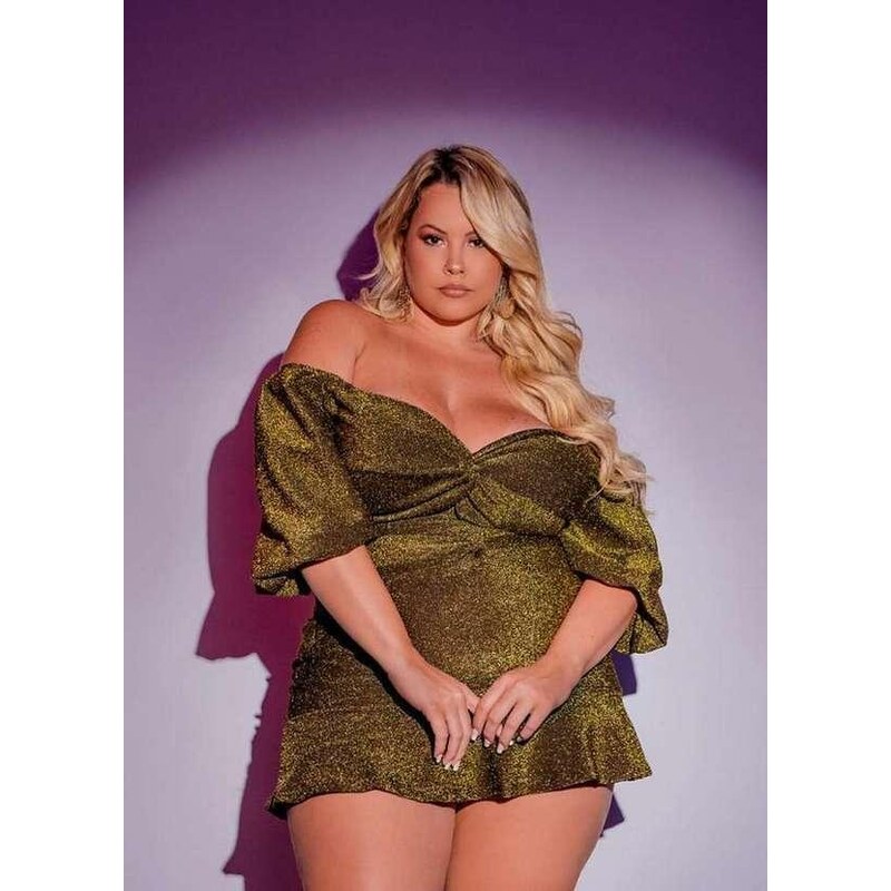 Conjunto Plus Size Ciganinha Brilhoso - D - Ana Maya Curves