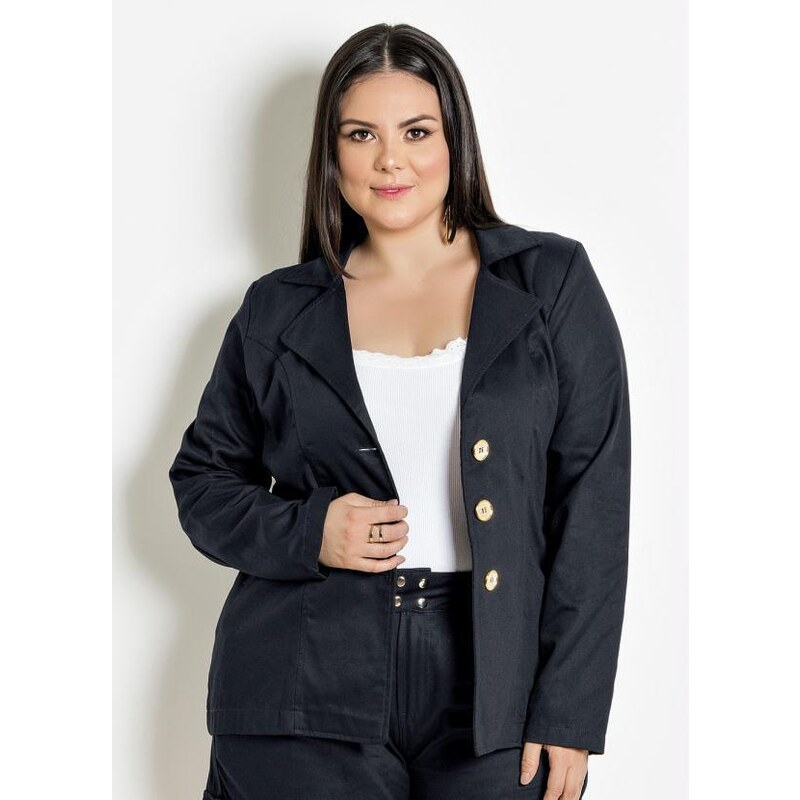 Terninho feminino preto cheap plus size