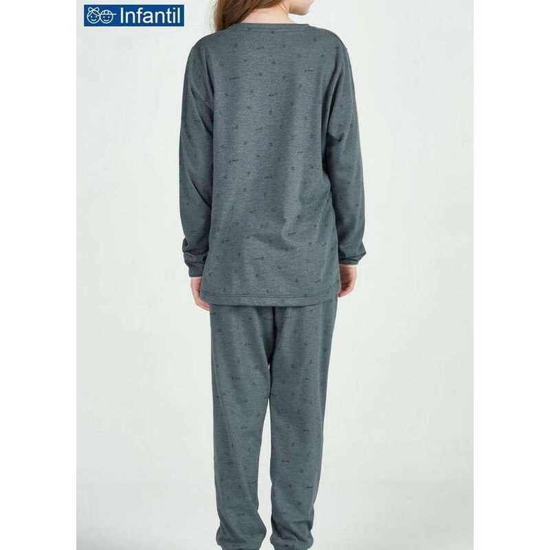 Pijama Infantil Menina Longo Cor com Amor 67550 Verde
