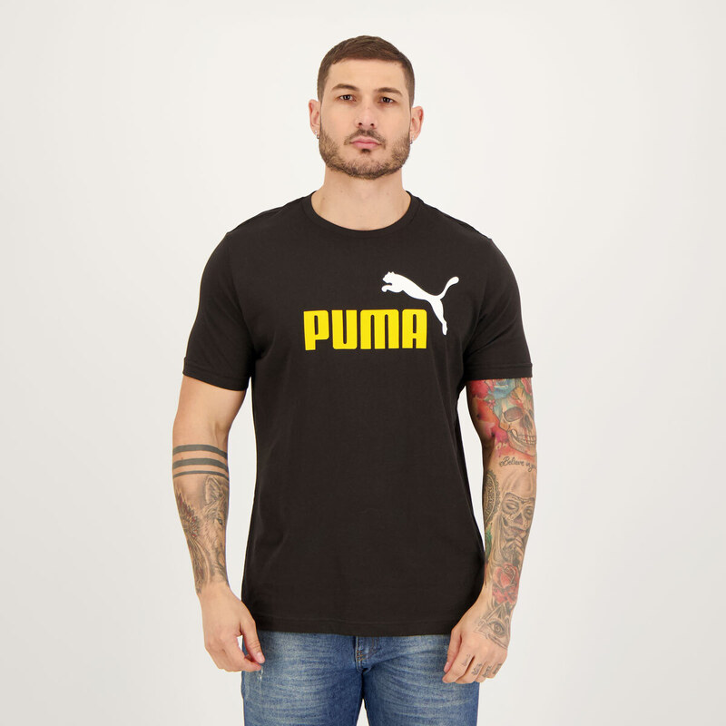 Camiseta Puma ESS+ 2 Col Logo Preta