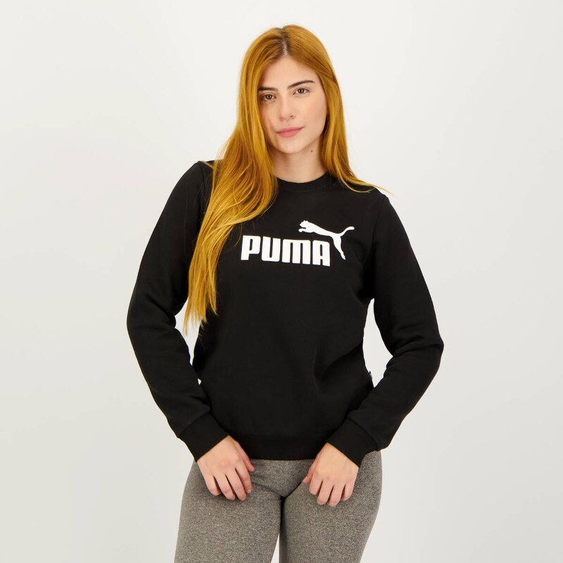 Moletom Puma Essential Crew Feminino Preto