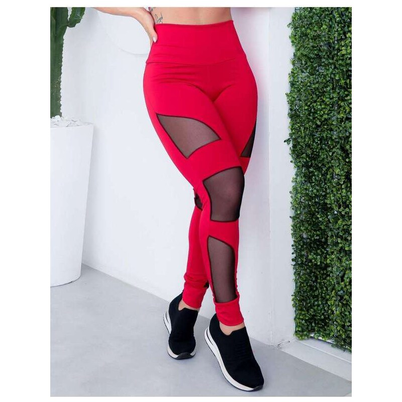 LEGGING ACADEMIA SUPLEX BOLSO LATERAL COM TULE