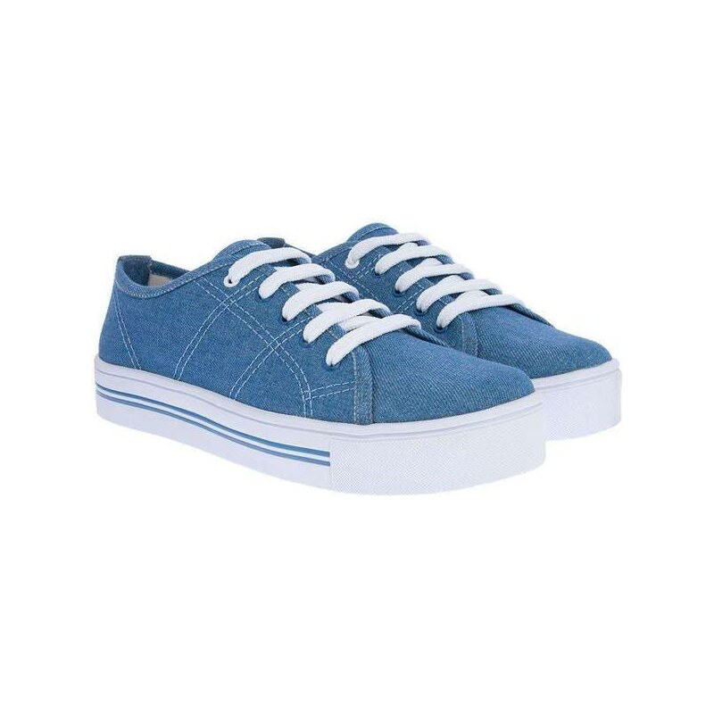 Tenis flatform azul fashion