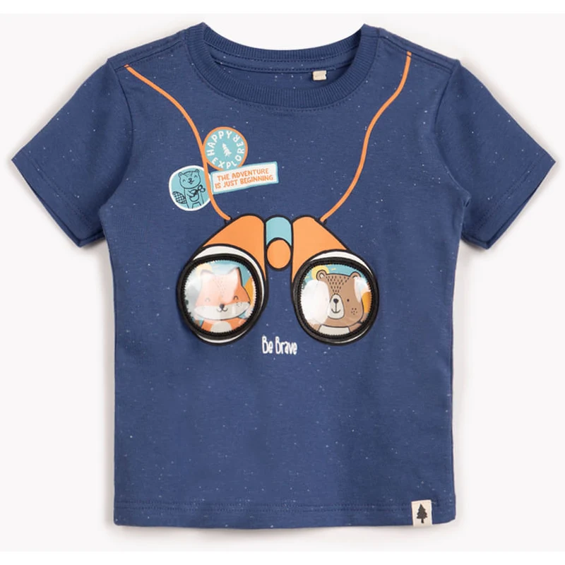 blusa de algodão infantil luluca manga longa azul - C&A