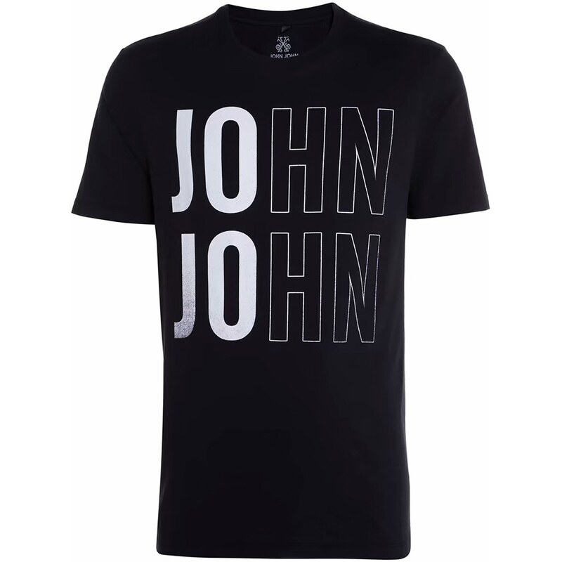 Camiseta John John Logo Masculina Preta - Preto