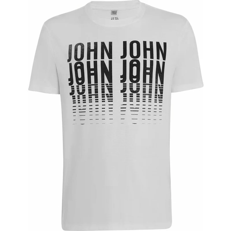 Camiseta John John Masculina Basic Logo Sans Cinza Chumbo