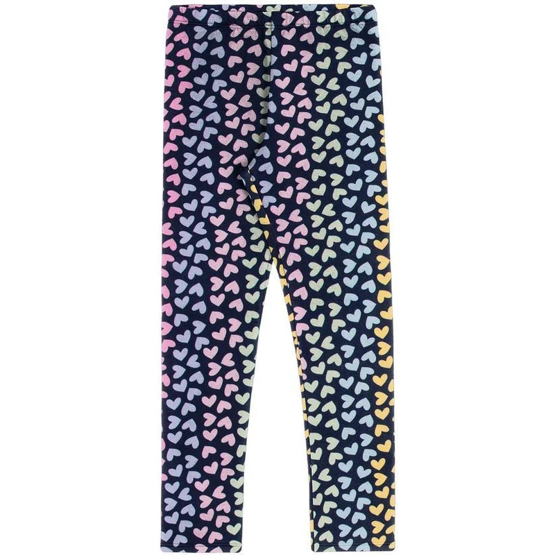 Calça Legging Alakazoo Infantil Malha Estampada Azul Escuro