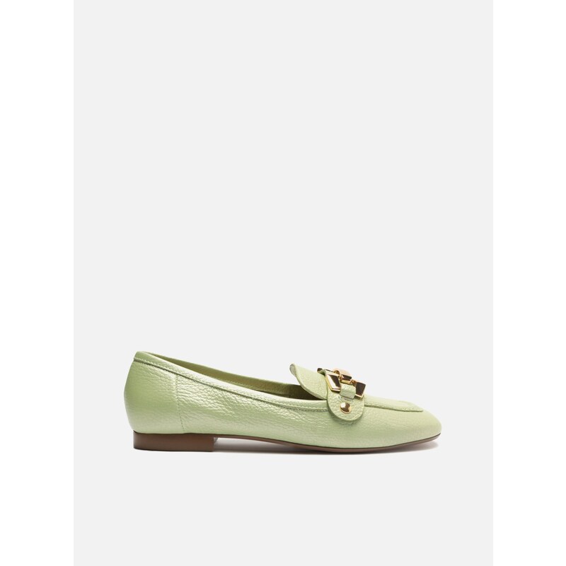 Loafer Verde Couro Brid o Switch com Troca de Brid o Arezzo