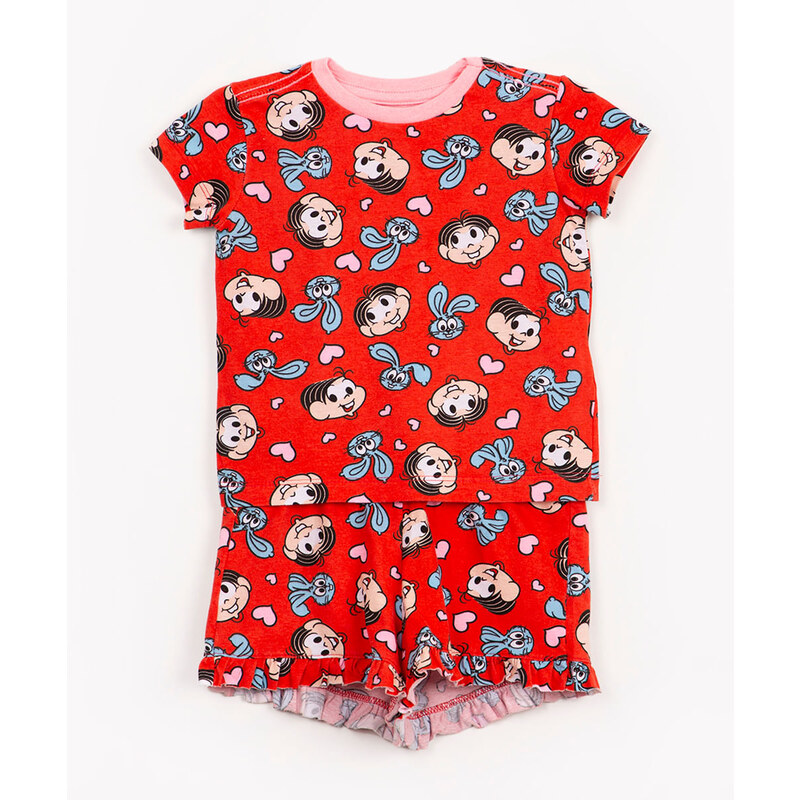 Pijama Longo Infantil Mônica Algodão Original