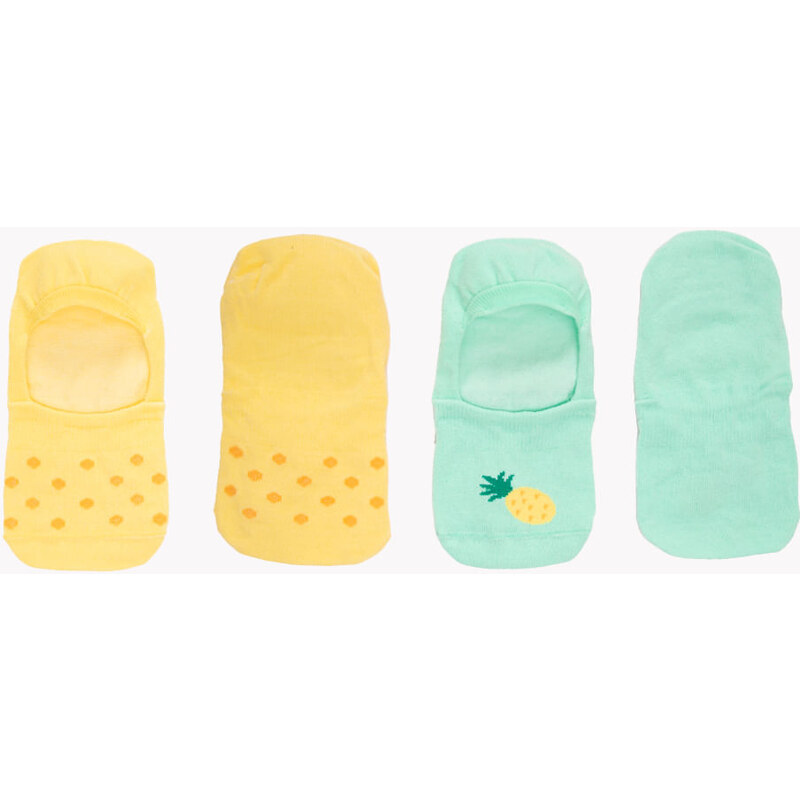 C&A kit de 2 pares de meias invisíveis poá colorido