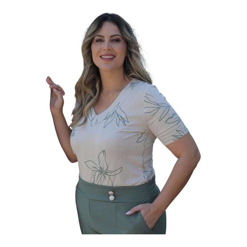 Kit 2 Cropped Feminino Blusa Plus Size Flare Decote Verão Gg