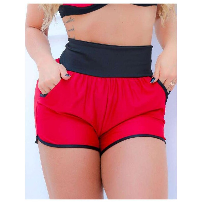 Fitmoda Short sem Forro para Academia com Bolsos Laterais em Dry