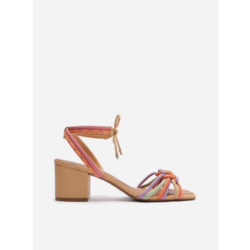 Sand lia Nude Salto Bloco Bico Quadrado Cord o Arezzo GLAMI .br