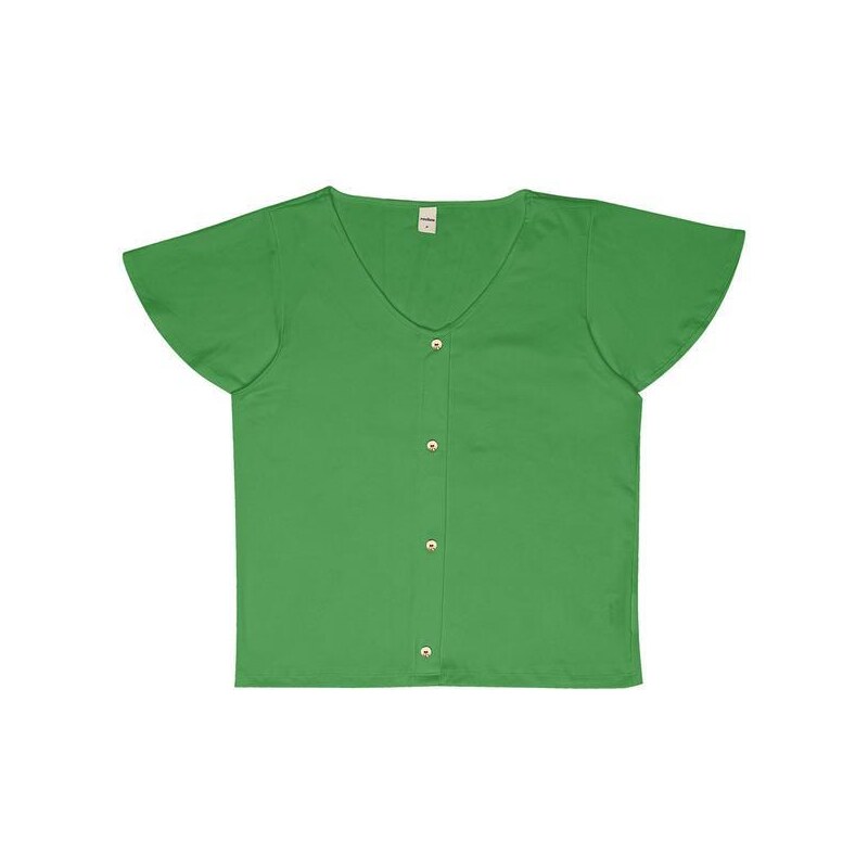 Rovitex Camisa Feminina Malha Delicate com Botões Verde0,,,,,,,,00