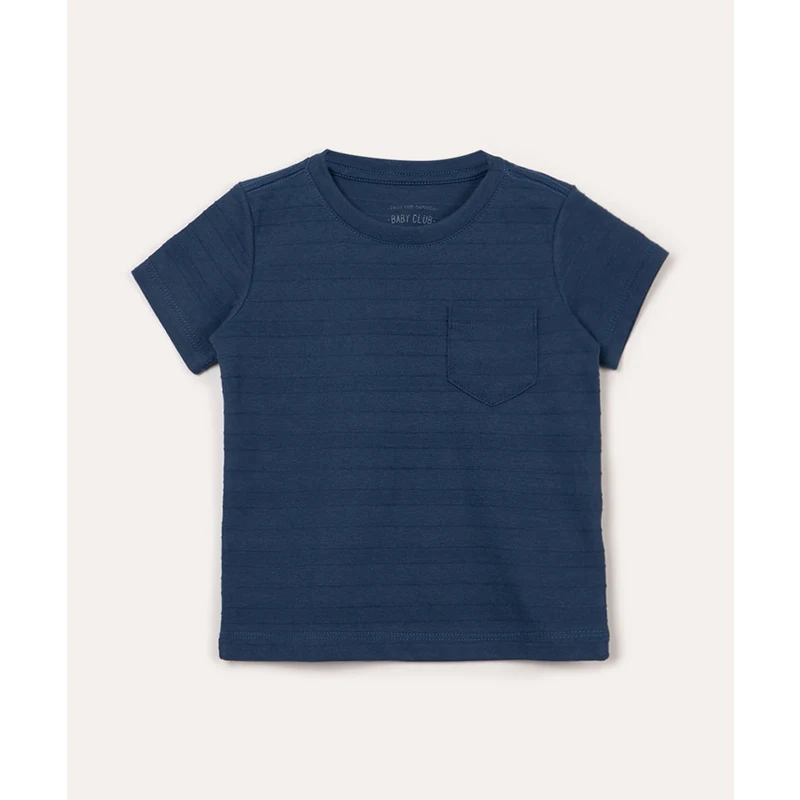 blusa de algodão infantil luluca manga longa azul - C&A