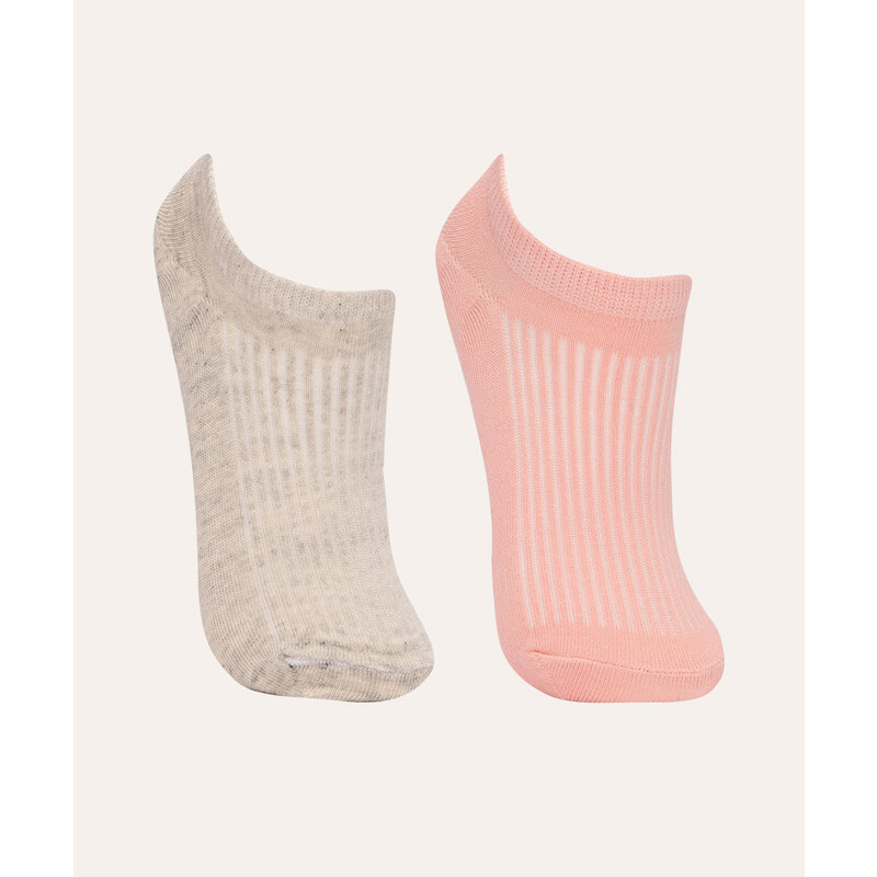 C&A kit de 2 pares de meias invisíveis texturizadas multicor