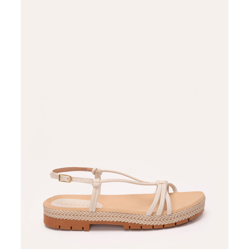C&A sandália flatform tiras finas oneself off white