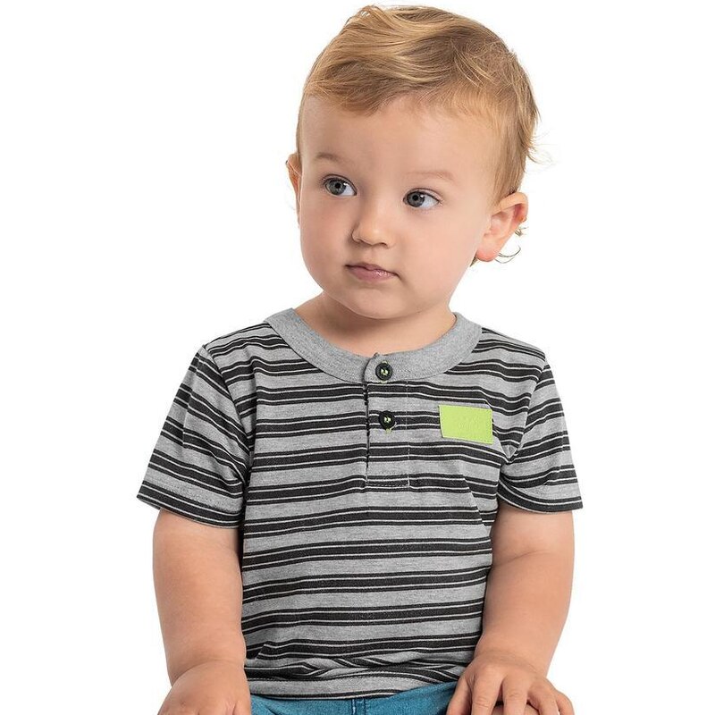 Quimby Camiseta em Meia Malha Bebê Menino Cinza