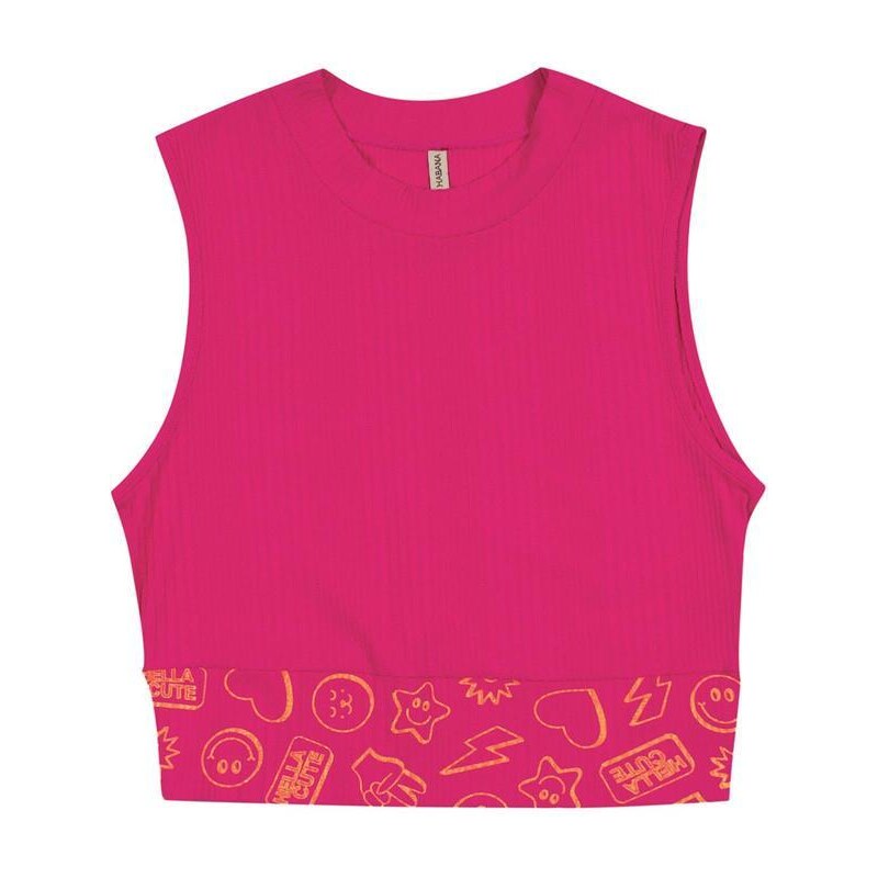 Blusa de Manga Curta Juvenil Feminina Rosa - Habana