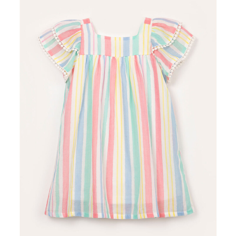 Vestido infantil hot sale listrado colorido