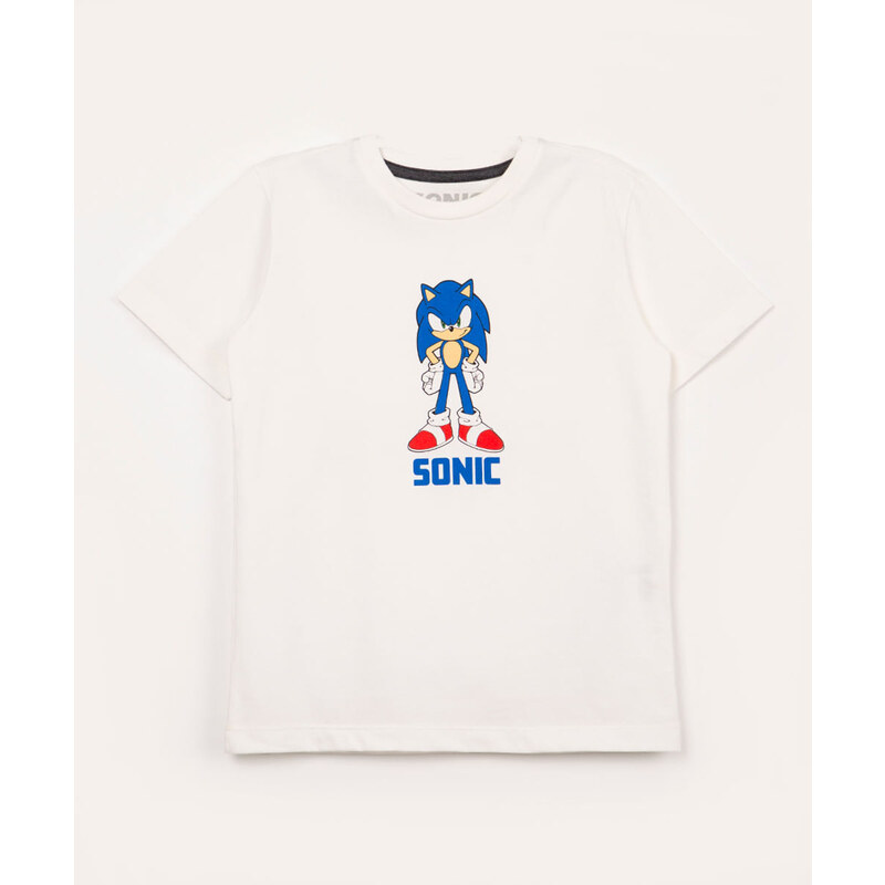 Camiseta Sonic Infantil Camisa Fantasia Manga Curta Estampas