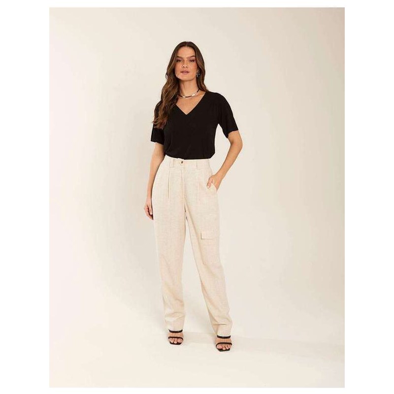 calça flare white jeans zinzane off white - C&A