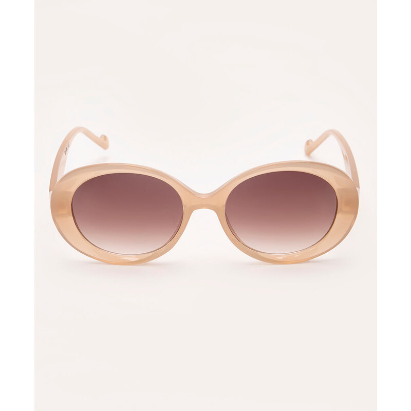 C&A óculos de sol oval nude