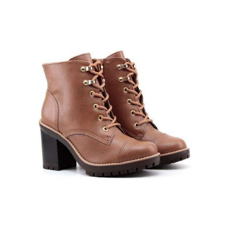 Bota coturno via marte hot sale caramelo