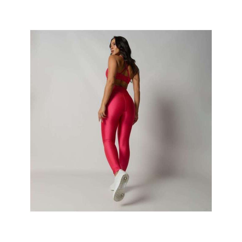 Calça Legging Fitness Básica Canelado - Honey Be Rosa / Pink 
