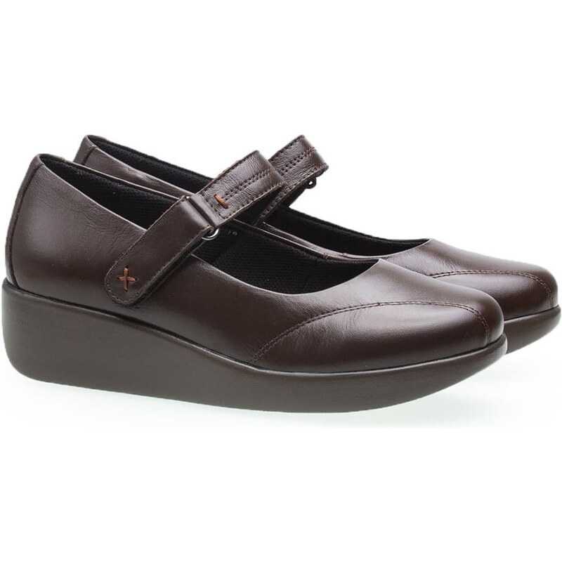 Sapato Anabela Doctor Shoes Couro 192 Marrom
