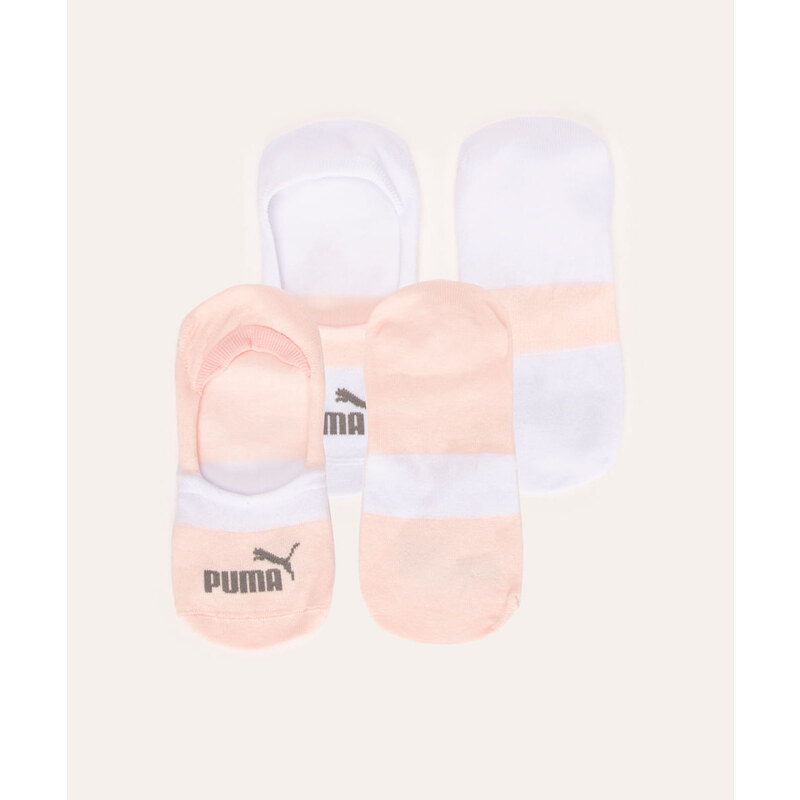 C&A kit de 2 pares de meias invisível puma branco