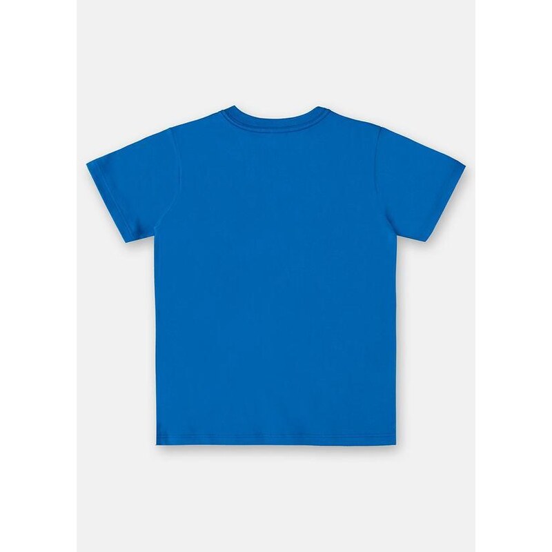 Up Baby Camiseta Manga Curta Básica de Menino Azul