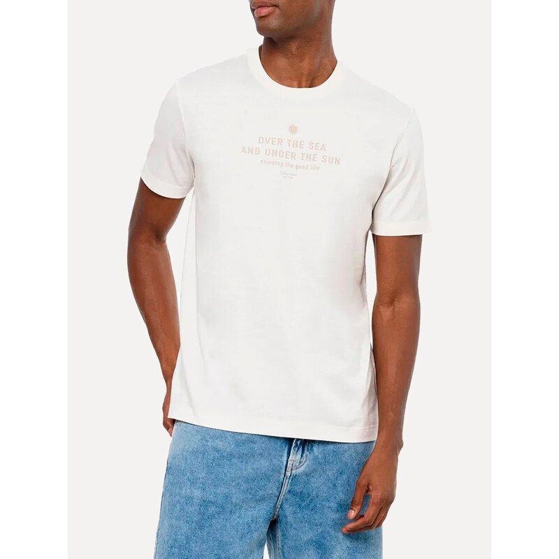 Camiseta Calvin Klein Jeans Masculina Sustainable Over The Sea Off-White 