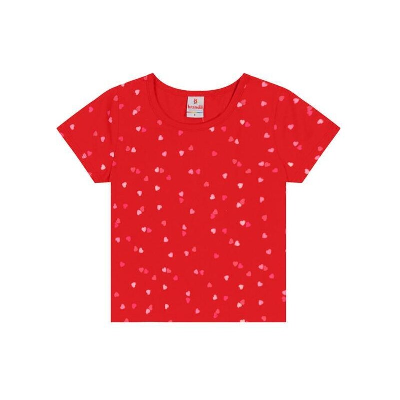 Brandili Blusa Cropped Infantil Menina Vermelho 