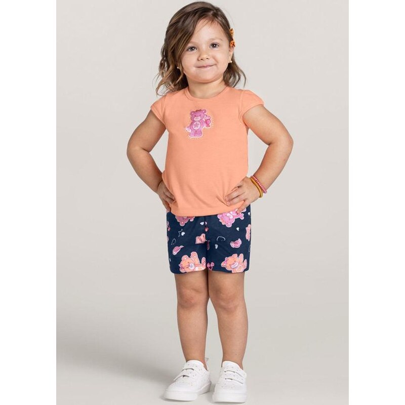 Short Infantil Menina Básico Malha Cotton Preto Brandili