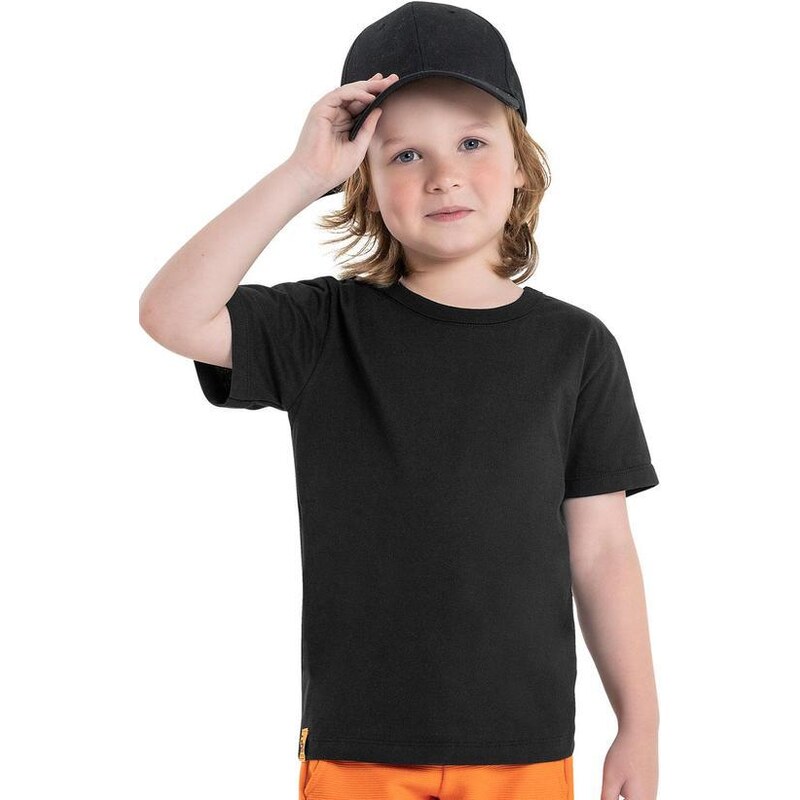 Quimby Camiseta Básica Infantil para Menino Preto