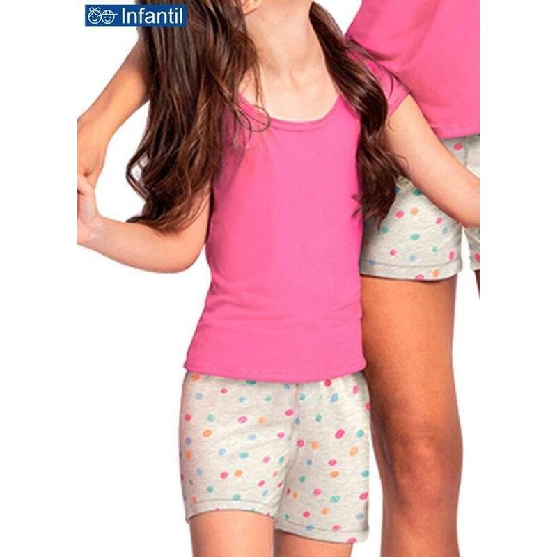 Pijama Infantil Menina Curto Lupo 22345-001 5100-Pink