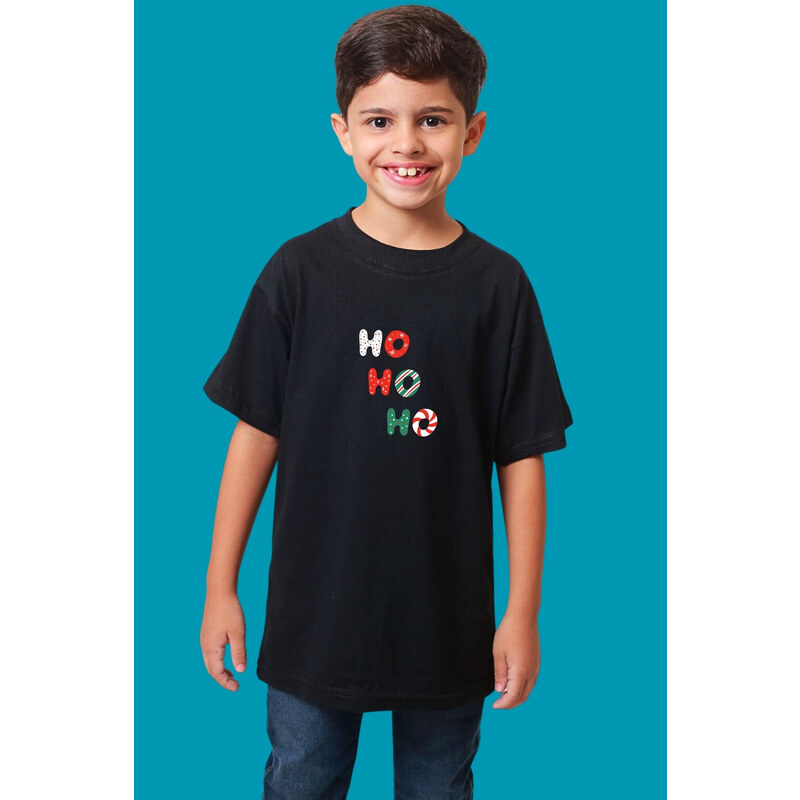 Camiseta Infantil Natal Ho Ho Ho