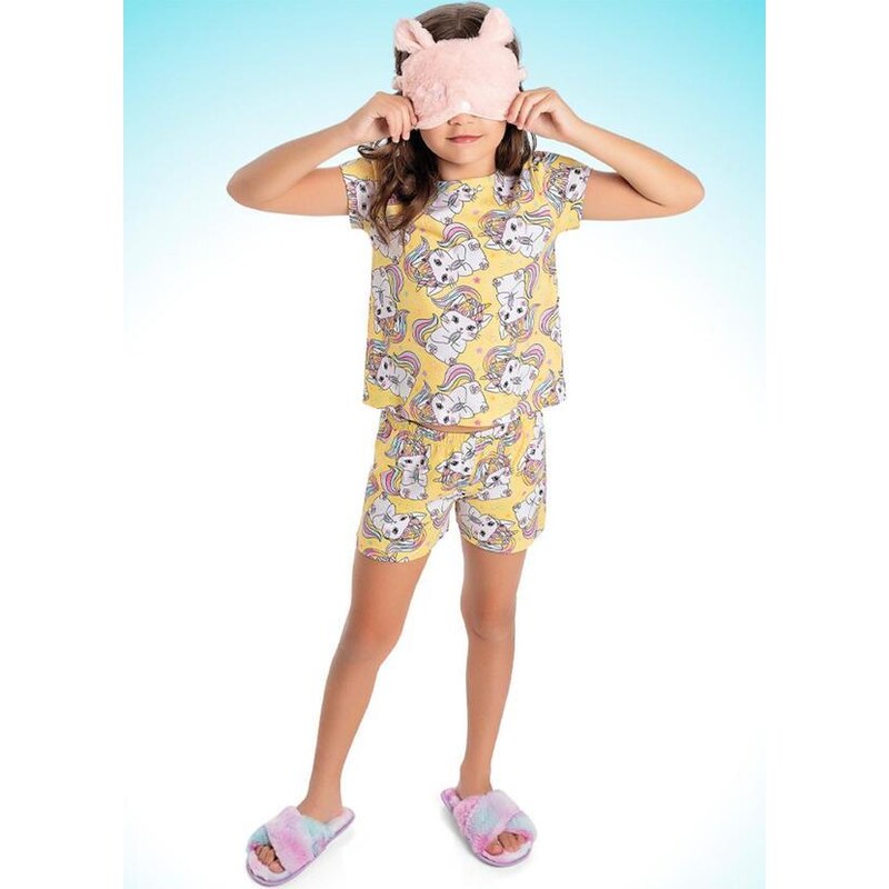 Fakini Kids Cj.Pijama Blusa/Short Pijama Amarelo