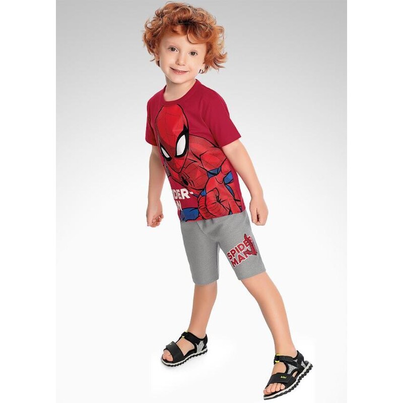 Camiseta Infantil Manga Curta Algodão Homem Aranha Vermelho Tam 2 a 10