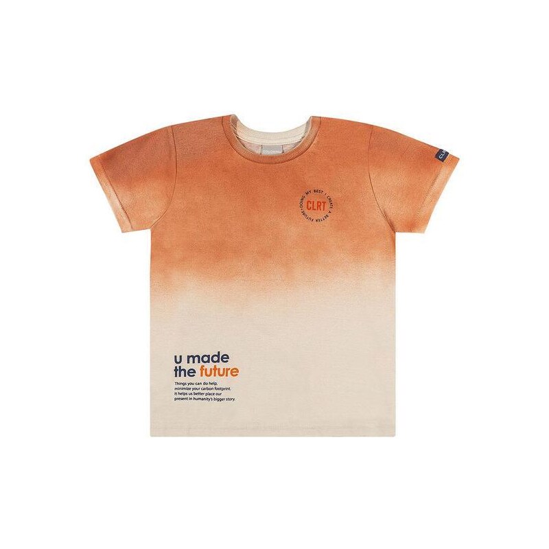 Colorittá Camiseta Infantil Menino Degradê Laranja
