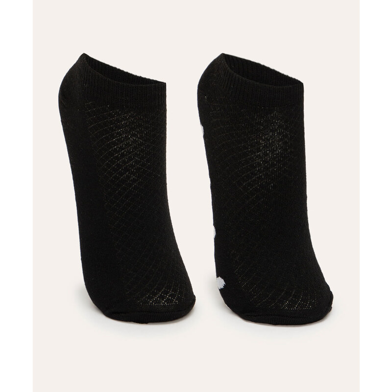 C&A kit de duas meias cano baixo preto