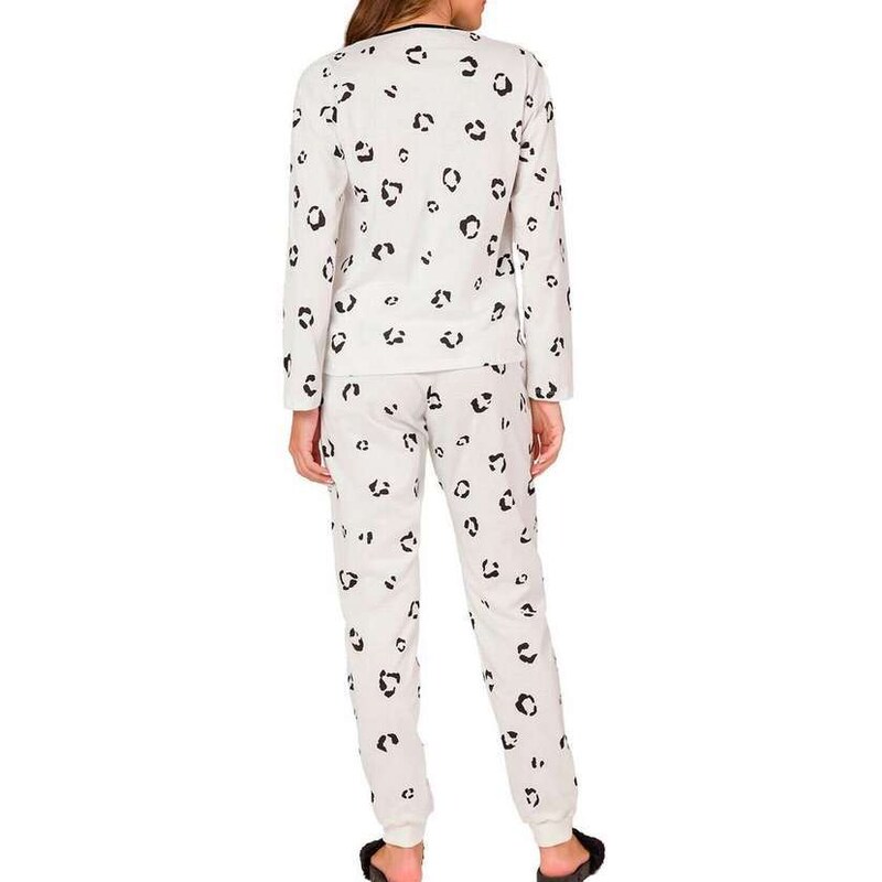 Pijama Feminino Longo Espaço Pijama 41281 Off-White