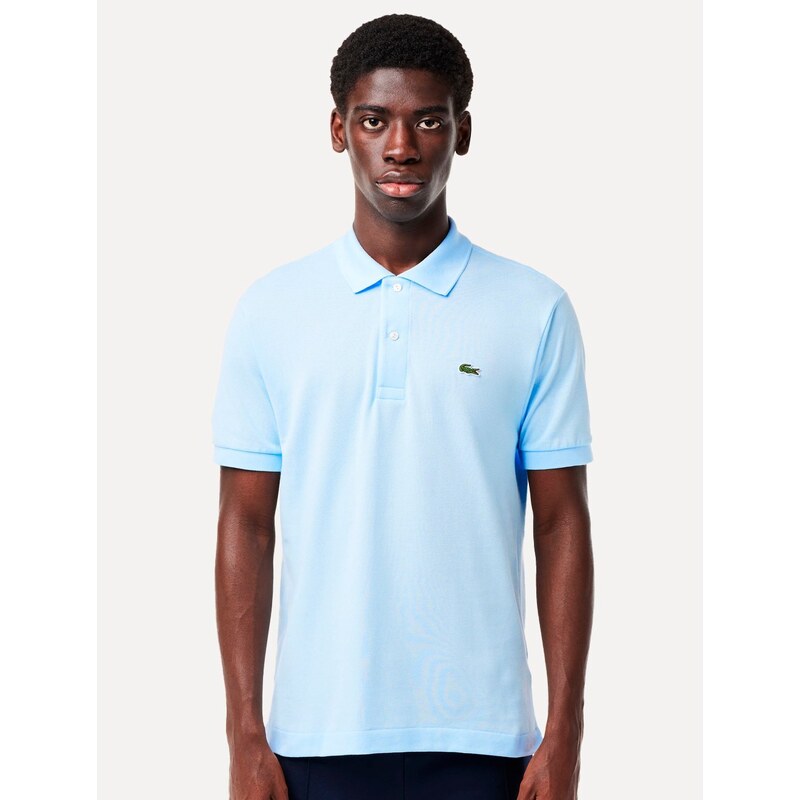 POLO MASCULINA REGULAR MANGA CURTA AZUL MÉDIO LACOSTE