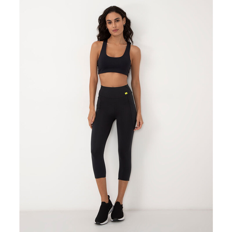 C&A calça legging cintura alta com bolsos esportiva ace preta